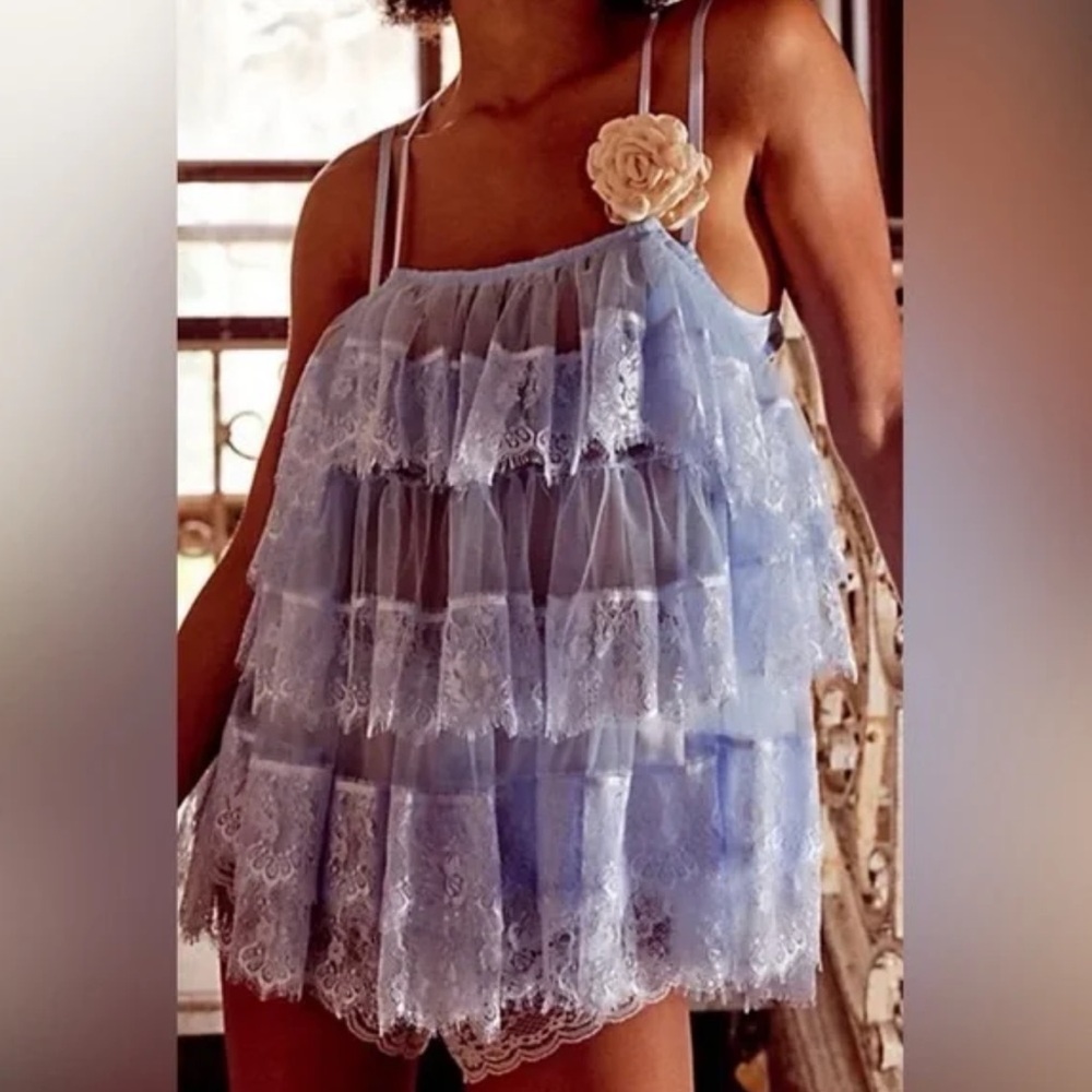 Free People Purple Blue Bubble Mini Skirt